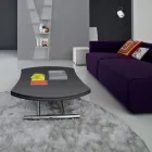 Transformowalny stolik kawowy w okrągłym metalowym i szklanym stole do jadalni - Giordana Viadurini