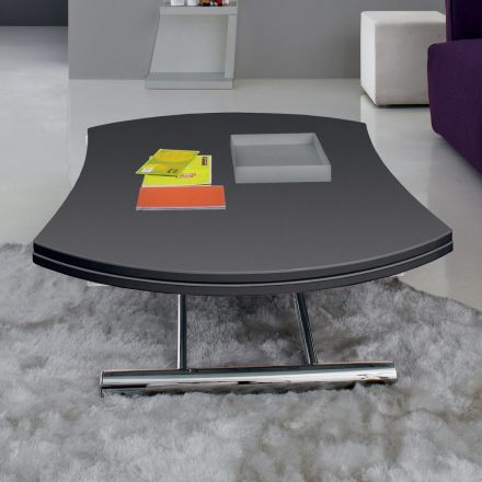Transformowalny stolik kawowy w okrągłym metalowym i szklanym stole do jadalni - Giordana Viadurini