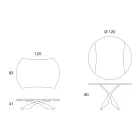 Transformowalny stolik kawowy w metalowym i szklanym stole do salonu - Giordano Viadurini