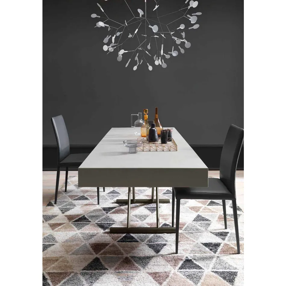 Nowoczesny rozkładany stolik kawowy z blatem z efektem Malta Made in Italy - Patroclus Viadurini