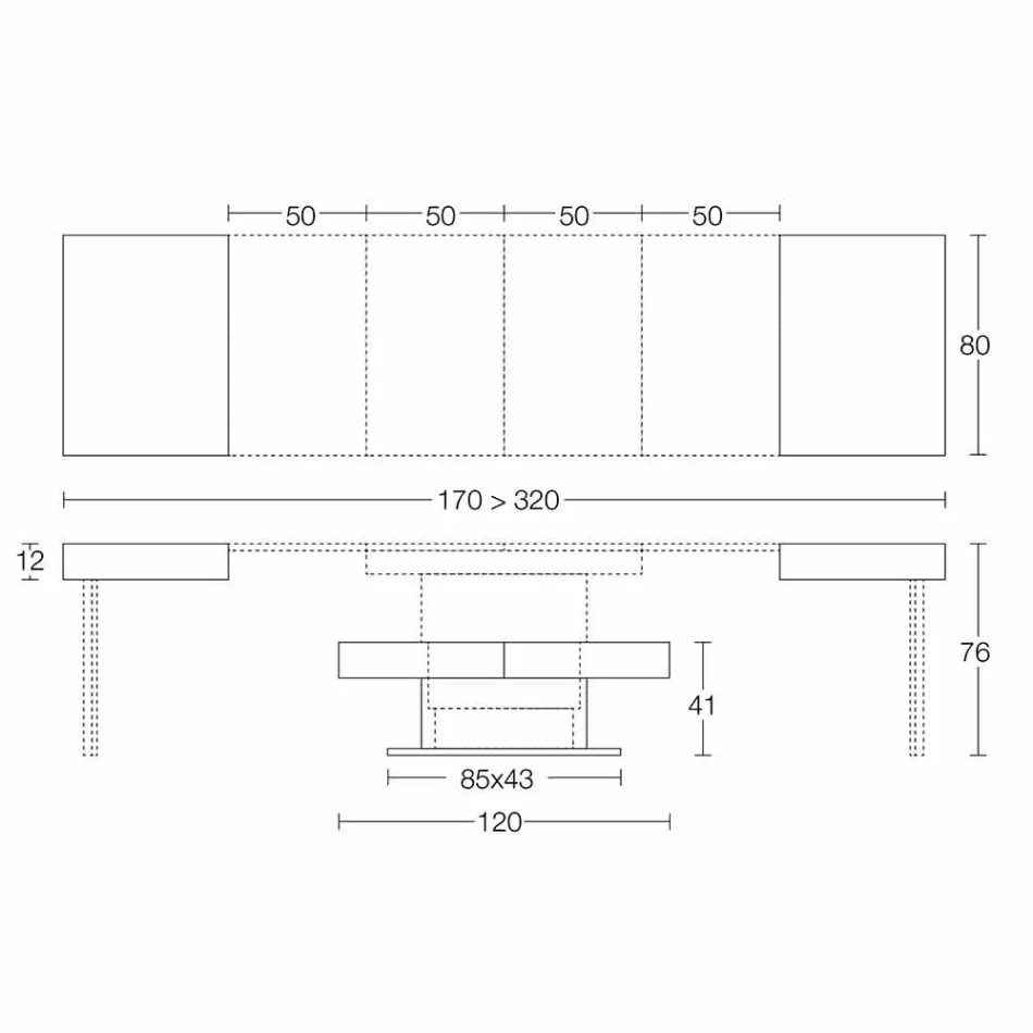 Nowoczesny, rozkładany stolik kawowy z blatem z efektem zaprawy Made in Italy - Salomon Viadurini