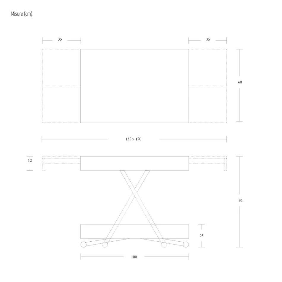 Nowoczesny, przekształcalny stolik kawowy z metalu i drewna Made in Italy - Universe Viadurini