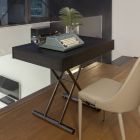Nowoczesny, przekształcalny stolik kawowy z metalu i drewna Made in Italy - Universe Viadurini