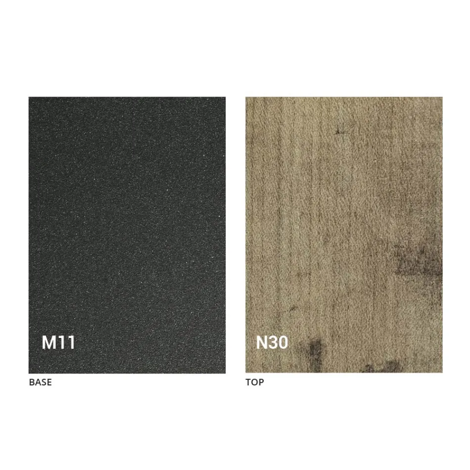 Nowoczesny, rozkładany stolik kawowy z grafitowego metalu i drewna - Sistocle Viadurini