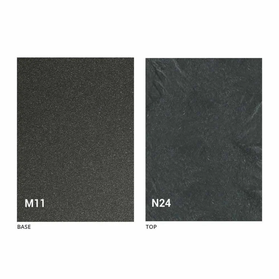 Nowoczesny, rozkładany stolik kawowy z grafitowego metalu i drewna - Sistocle Viadurini