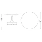 Stolik kawowy Tulip H 41 Eero Saarinen w kolorze ceramicznym Aura 22 Made in Italy - Scarlet Viadurini