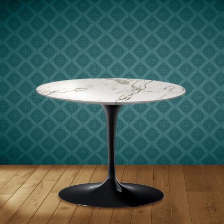 Stolik kawowy Tulip H 41 Eero Saarinen w kolorze ceramicznym Aura 22 Made in Italy - Scarlet Viadurini