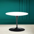 Stolik kawowy Tulip Eero Saarinen H 41 z ceramiki Absolute White Made in Italy - Scarlet