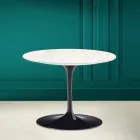 Tulipanowy stolik kawowy Eero Saarinen H 41 w ceramicznym kremie diamentowym Made in Italy - Scarlet Viadurini