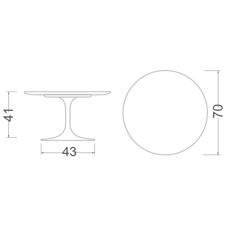 Stolik kawowy Tulipan Eero Saarinen H 41 z Invisible Select Ceramic Made in Italy - Scarlet Viadurini
