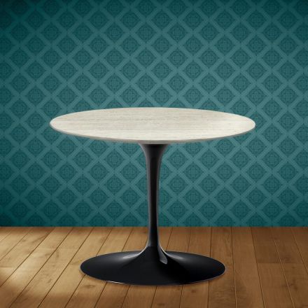 Stolik kawowy Tulip Eero Saarinen H 41 z ceramiki Marmorio Made in Italy - Scarlet Viadurini