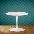 Tulipanowy stolik kawowy Eero Saarinen H 41 z ceramiki Morpheus Made in Italy - szkarłatny Viadurini