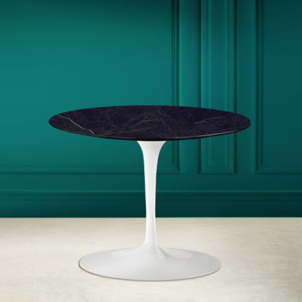 Tulipanowy stolik kawowy Eero Saarinen H 41 z ceramiki Noir Laurent Made in Italy - Scarlet Viadurini