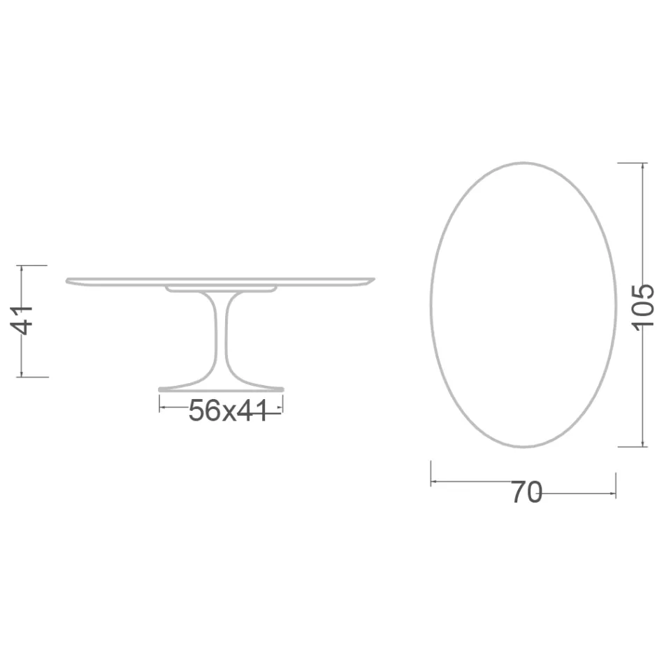 Stolik kawowy Tulipan Eero Saarinen H 41 z zielonego marmuru Alpi Made in Italy Viadurini