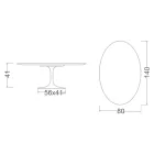 Stolik Kawowy Tulipan Eero Saarinen H 41 Owalny z Białym Płynnym Laminatem - Szkarłatny Blat Viadurini