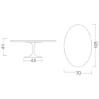 Eero Saarinen H 41 Owalny stolik kawowy tulipanowy z marmurowym blatem Arabescato Made in Italy - Scarlet Viadurini