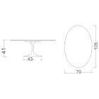 Stolik kawowy Eero Saarinen H 41 Oval Tulip z ceramiki Diamond Cream Made in Italy - Scarlet Viadurini