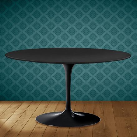 Stolik kawowy Tulip Eero Saarinen H 41 owalny z ceramiki Domoos Made in Italy - Scarlet Viadurini