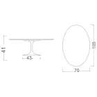 Stolik kawowy Tulipan Eero Saarinen H 41 Owalny z ceramiki Entzo Made in Italy - Scarlet Viadurini