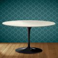 Stolik kawowy Tulip Eero Saarinen H 41 owalny z ceramiki Marmorio Made in Italy - Scarlet