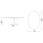 Eero Saarinen H 41 Owalny stolik kawowy tulipanowy z szarej ceramiki kamiennej Made in Italy - Scarlet Viadurini