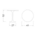 Stolik kawowy Tulipan Eero Saarinen H 52 z blatem z czarnego płynnego laminatu Made in Italy - Scarlet Viadurini