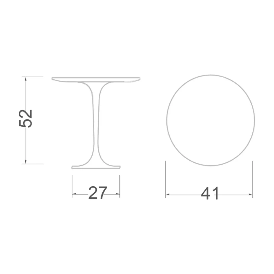 Stolik kawowy Tulipan Eero Saarinen H 52 z białego płynnego laminatu Made in Italy - Scarlet Viadurini