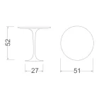 Stolik kawowy tulipan Eero Saarinen H 52 Okrągły z marmuru Arabescato Made in Italy - Scarlet Viadurini