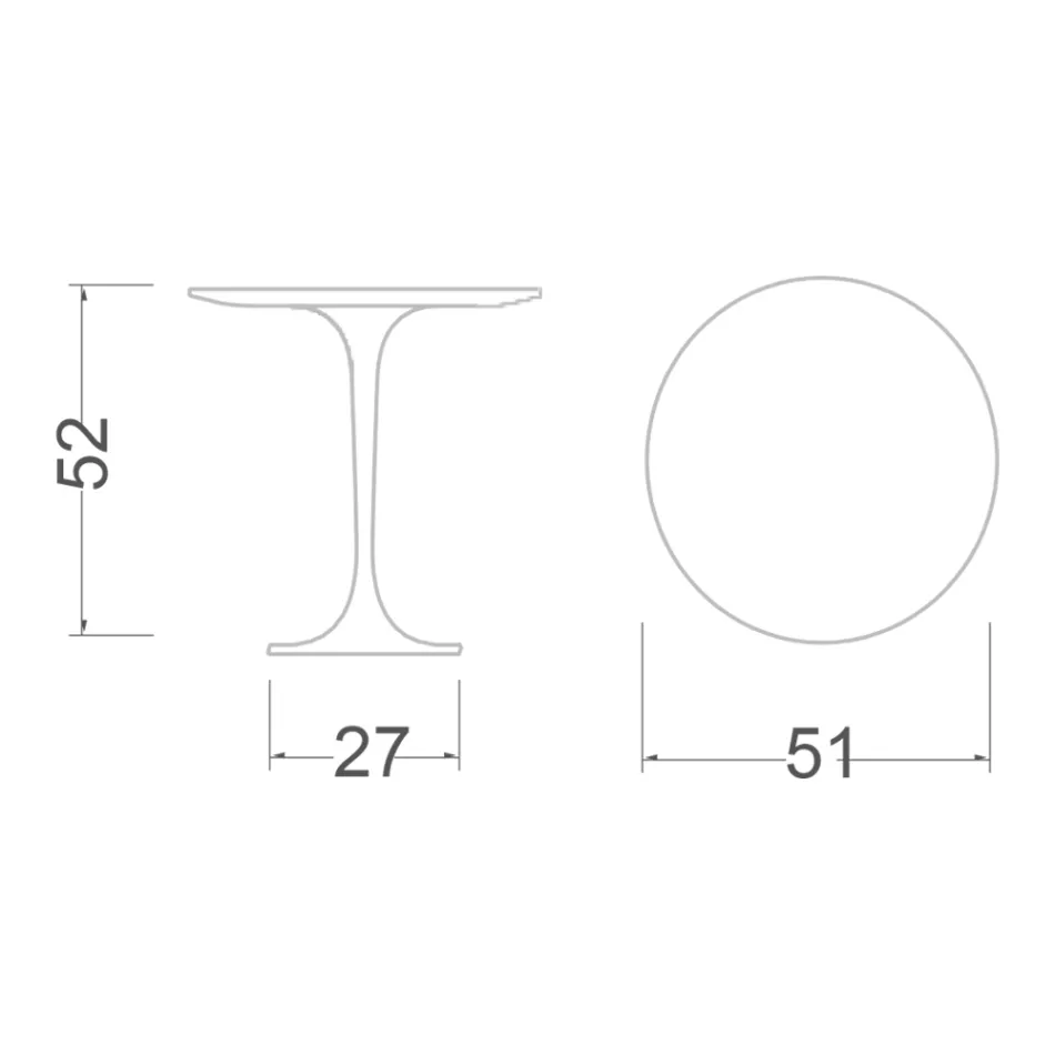 Stolik kawowy tulipan Eero Saarinen H 52 Okrągły z marmuru Arabescato Made in Italy - Scarlet Viadurini