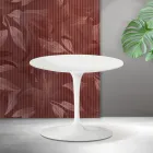 Stolik kawowy Saarinen Tulip, wys. 39 cm, matowa biel, ceramika Florim - szkarłat Viadurini