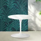 Stolik kawowy Saarinen Tulip, wys. 39 cm, w połyskującej białej ceramice Florim - Scarlet Viadurini