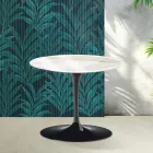 Stolik kawowy Saarinen Tulip, wys. 39 cm, z błyszczącej ceramiki Calacatta Gold Florim w kolorze szkarłatnym Viadurini