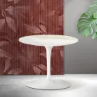 Stolik kawowy Saarinen Tulip, wys. 39 cm, z ceramiki Florim Calacatta Gold Matt - Scarlet Viadurini