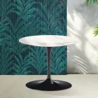 Stolik kawowy Saarinen Tulip, wys. 39 cm, z błyszczącej ceramiki Statuario Florim w kolorze szkarłatnym Viadurini