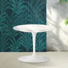 Stolik kawowy Saarinen Tulip, wys. 39 cm, z błyszczącej ceramiki Statuario Florim w kolorze szkarłatnym Viadurini