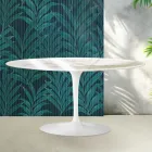 Stolik kawowy Saarinen Tulip, wys. 41 cm, z błyszczącej ceramiki Florim Calacatta Gold w kolorze szkarłatnym Viadurini