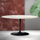 Stolik kawowy Saarinen Tulip, wys. 41 cm, z ceramiki Florim Calacatta Gold Matt - Scarlet Viadurini