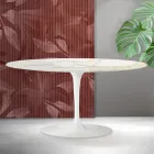 Stolik kawowy Saarinen Tulip, wys. 41 cm, z ceramiki Florim Calacatta Gold Matt - Scarlet Viadurini