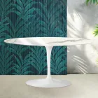 Stolik kawowy Saarinen Tulip H 41 cm z błyszczącej ceramiki Statuario Florim w kolorze szkarłatnym Viadurini