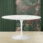 Stolik kawowy Tulip Saarinen H 41 z blatem z marmuru Carrara Made in Italy Viadurini