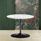 Stolik kawowy Tulip Saarinen H 41 z marmuru Carrara Made in Italy Viadurini