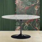 Stolik kawowy Tulip Saarinen H 41 w marmurze Statuarietto Carrara Made in Italy - Scarlet Viadurini