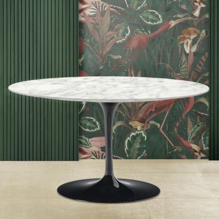 Tulip Saarinen H 41 Owalny stolik kawowy z marmuru Carrara Made in Italy - Scarlet Viadurini
