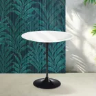 Stolik kawowy Saarinen Tulip H 52 cm w połyskującej białej ceramice Florim - Scarlet Viadurini