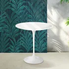 Stolik kawowy Saarinen Tulip H 52 cm w połyskującej białej ceramice Florim - Scarlet Viadurini