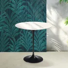 Stolik kawowy Saarinen Tulip H 52 cm z błyszczącej ceramiki Statuario Florim w kolorze szkarłatnym Viadurini