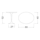 Stolik kawowy Tulip Saarinen H 52 z owalnym blatem z czarnego płynnego laminatu Made in Italy - Scarlet Viadurini