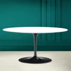 Owalny stolik kawowy Tulip Saarinen H 41 w kolorze Absolute White Made in Italy - Scarlet Viadurini
