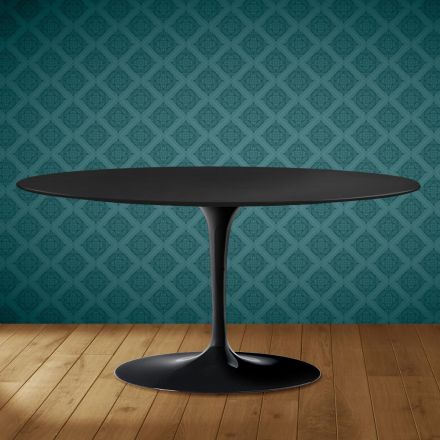 Stolik kawowy Saarinen Tulip, owalny, wys. 41 cm, ceramika Domoos, wyprodukowano we Włoszech - szkarłatny Viadurini