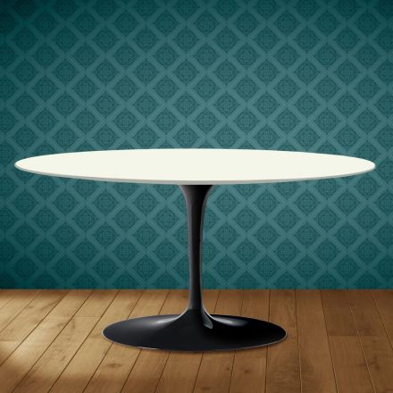 Stolik kawowy Saarinen Tulip, owalny, wys. 41 cm, ceramika Moonè, wyprodukowano we Włoszech – szkarłatny Viadurini